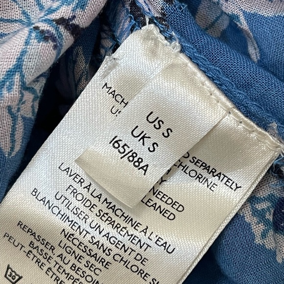 Free People Amanda wrap top ruffle detail blouse in blue size small - Picture 12 of 12